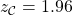 z_{\cal{C}} = 1.96