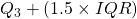 Q_3 + (1.5 \times IQR)