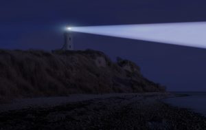 Lighthouse with a cone of light