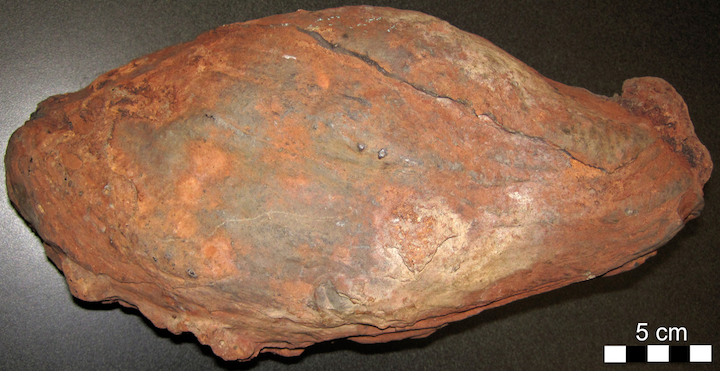 Volcanic bomb with a streamlined shape. Source: James St. John (2016) CC BY 2.0