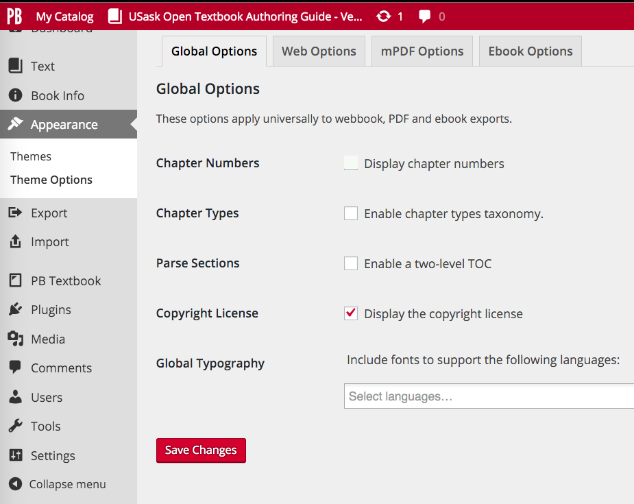 Figure 17.1 Disable chapter numbers