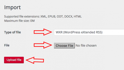 Figure 18.3 Steps 3, 4, 5 Select file type, select your file, and upload