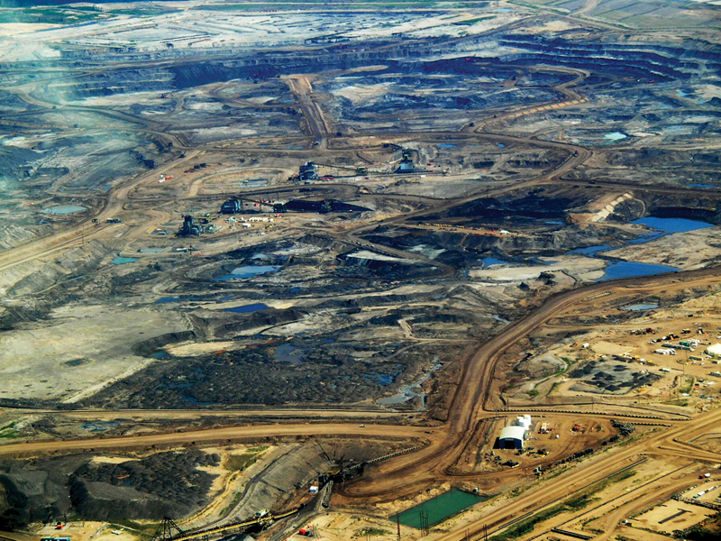Ariel view of the Albertan tar sands