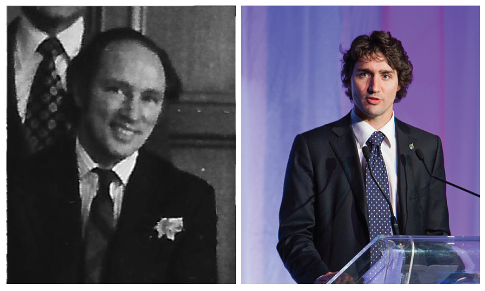 Pierre Elliott Trudeau and his son, Justin Trudeau.