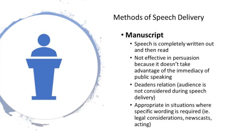 manuscript speech format