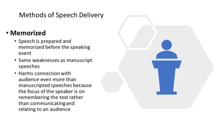 memorized speech definition examples and presentation tips